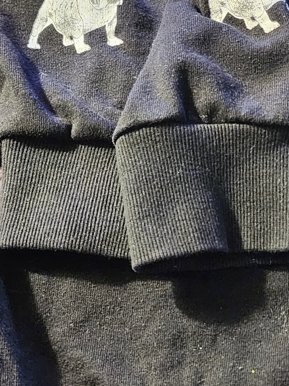 Forever 21 Black Crewneck Sweater with White Bulldog Embroidery - Picture 4 of 6